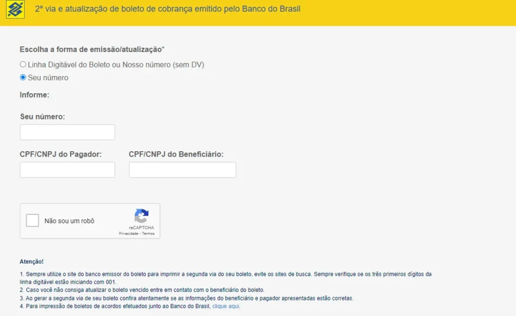 2 via boleto banco do brasil